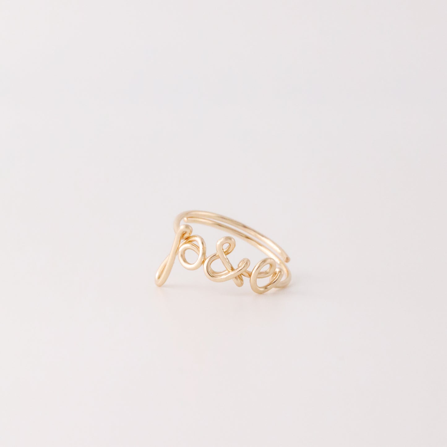 personalized initials ring handmade adjustable delicate wire ring