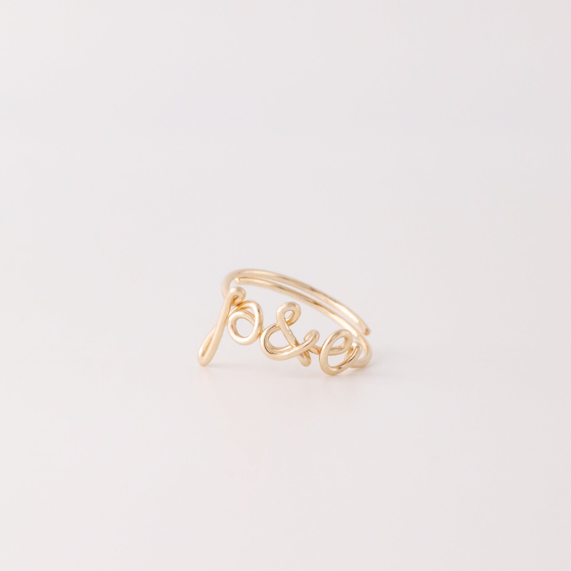 personalized initials ring handmade adjustable delicate wire ring