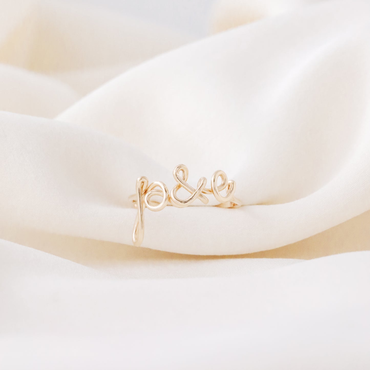 personalized initials ring handmade adjustable delicate wire ring