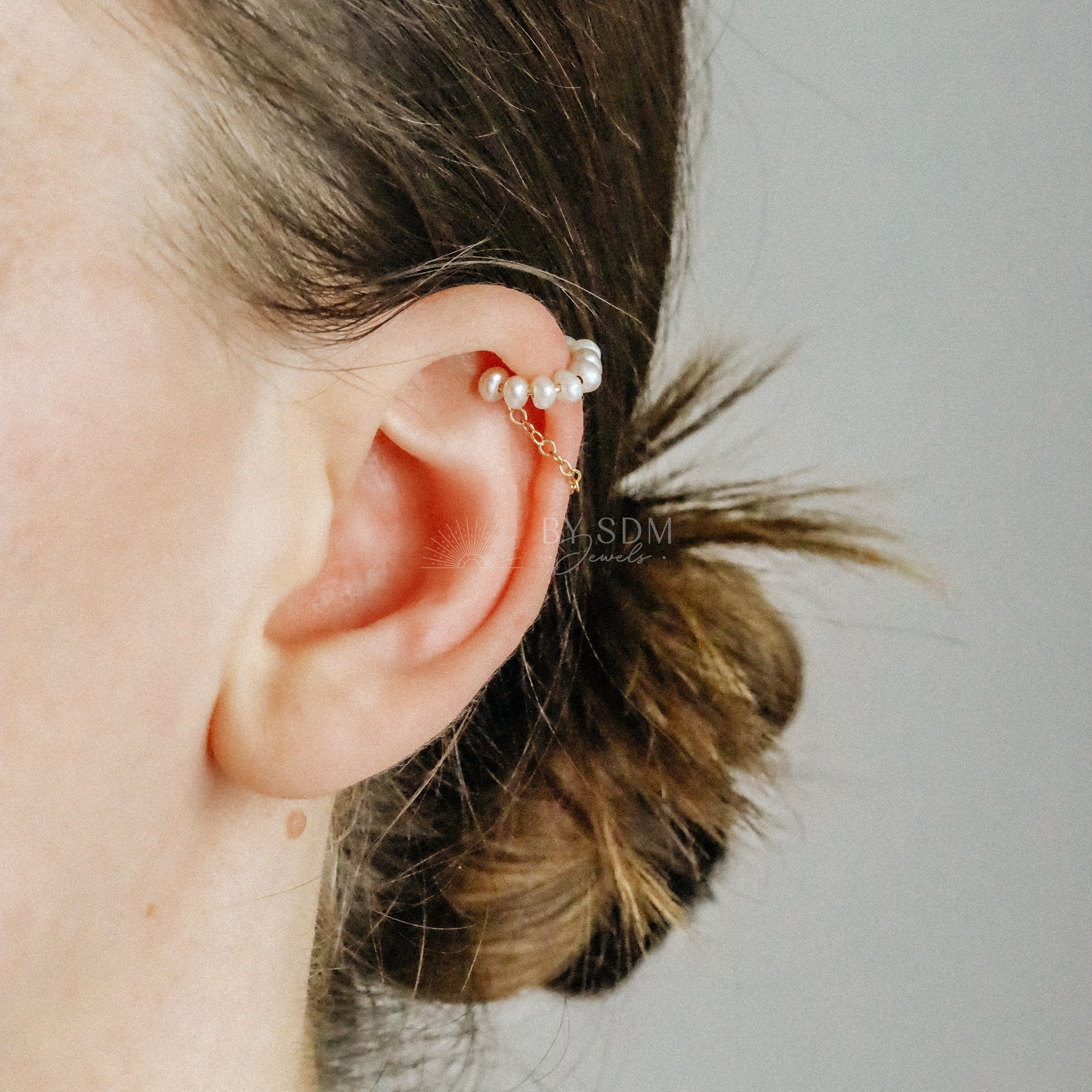 Natural Pearl Ear Cuff • 12k Gold Filled Ear Cuff • Pearl Cuff • Freshwater Ear Cuff • Gold Filled Cuff • No Piercing • BYSDMJEWELS