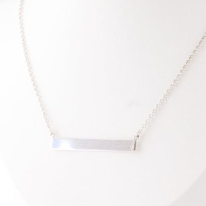 Sterling Silver Bar Necklace with Diamond • BYSDMJEWELS