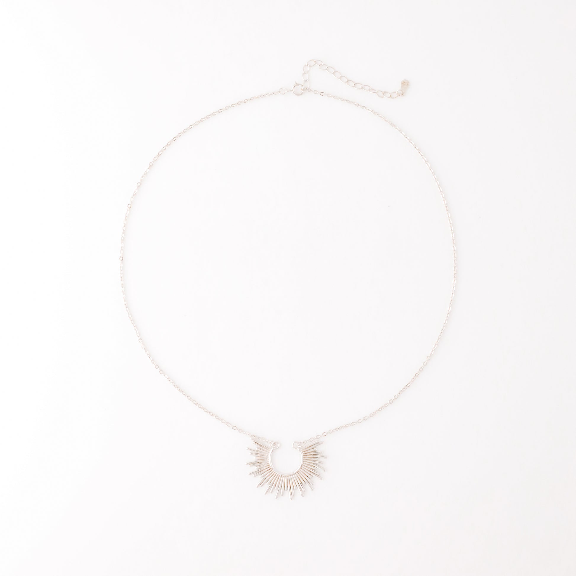 Sun Necklace Dainty Spike Necklace Sunburst Gold Necklace Minimalist Celestial Jewelry Semicircle Sun Pendant Gift For Her
