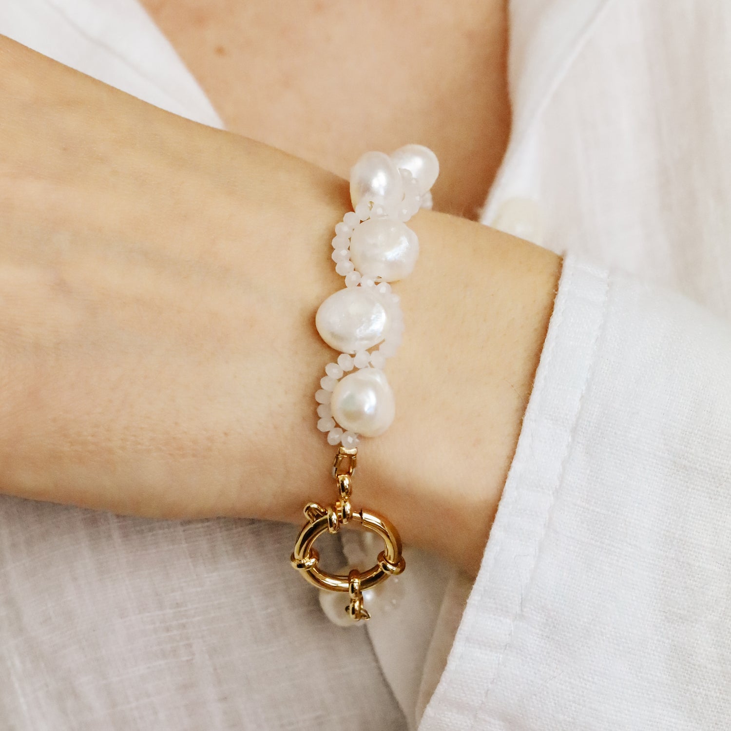 Real Natural Freshwater Pearl Bracelet • Dainty Stainless Steel Bracelet • Pearl Beaded Bracelet Bridesmaid Gift • Valentine's Gift
