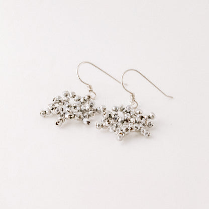 Snowflake Dangle Earrings • Snow Flake Earrings • Beaded Snowflake Earrings • Sterling Silver 925 • BYSDMJEWELS