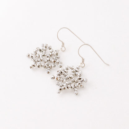 Snowflake Dangle Earrings • Snow Flake Earrings • Beaded Snowflake Earrings • Sterling Silver 925 • BYSDMJEWELS