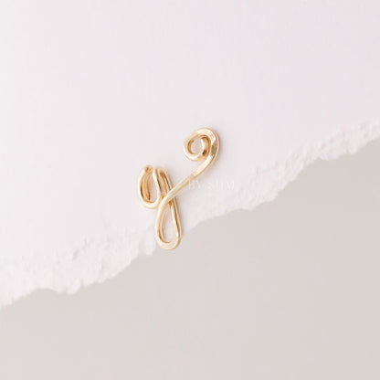 GIFT FOR HER • Dainty Initial Ear Climber Earrings in Sterling Silver, Gold & Rose Gold Filled • Custom Letter Earrings Alphabet Ear Climber