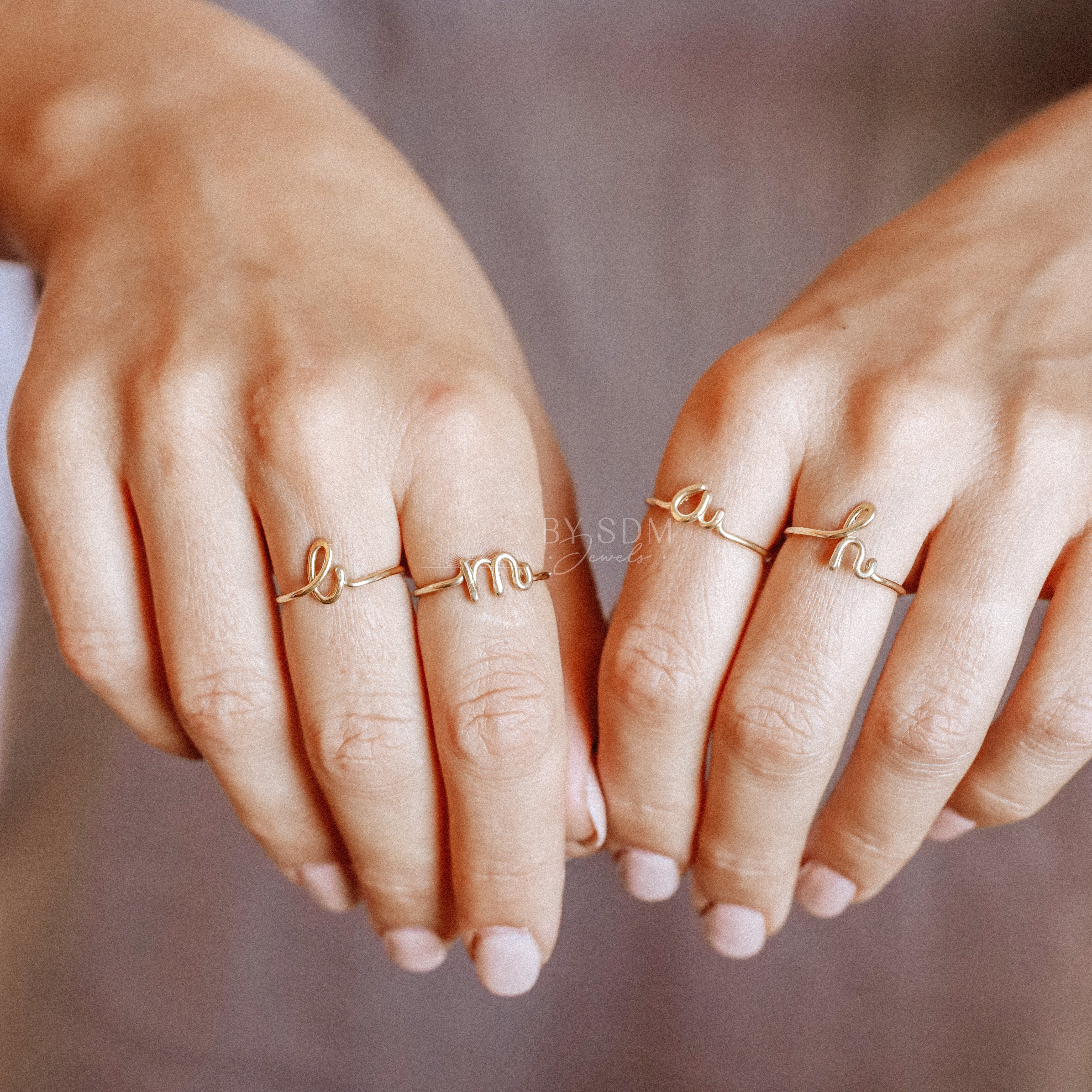 Buy Cushion Signet Ring 14K Solid Gold, Initial Name Ring, Pinky Ring  Women, Personalized Gift, Monogram, Women, Letter, Pinky, Ring, A, B, C, D  Online in India - Etsy