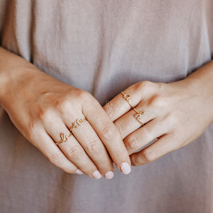 Dainty Initial H Ring • Letter Ring • Personalized Wire Initial Ring • Personalized Ring • Adjustable Ring • BYSDMJEWELS