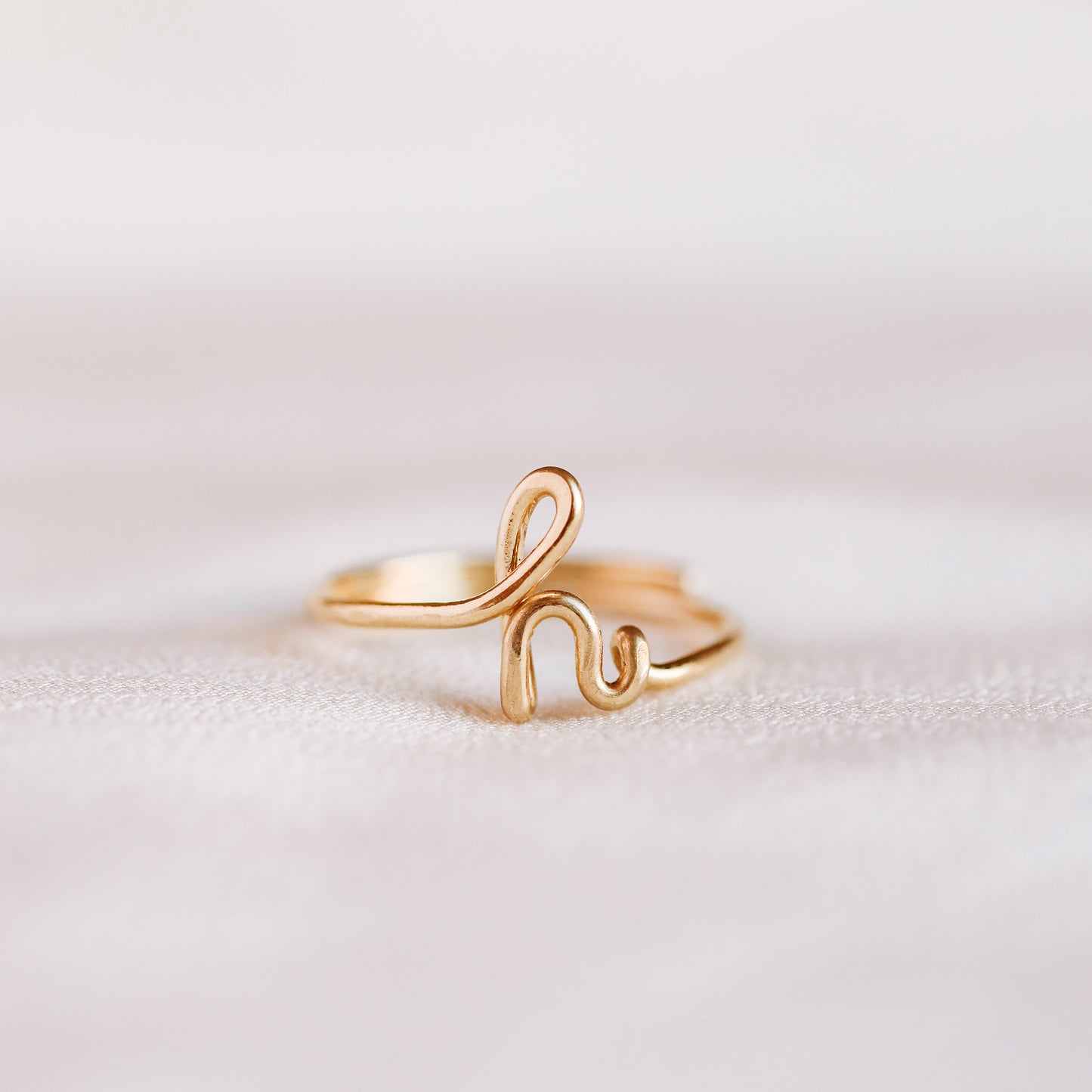 Lowercase Cursive Letter A Ring