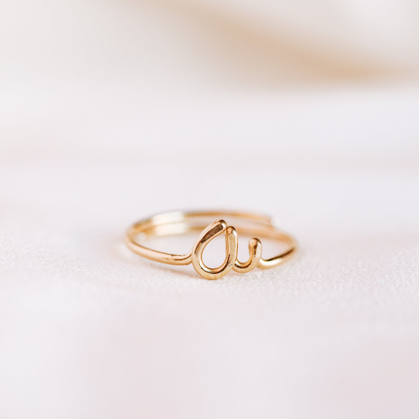 Lowercase Cursive Letter A Ring