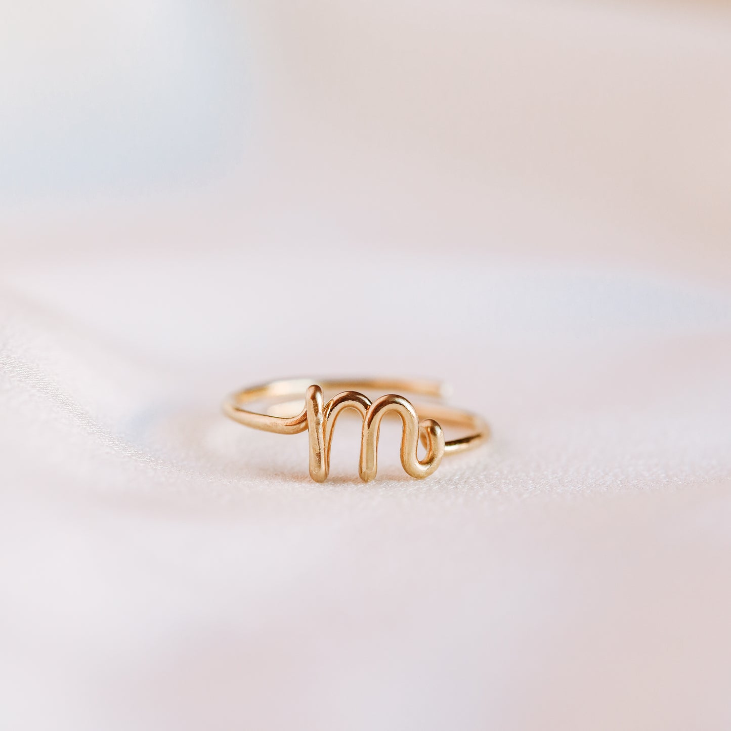 Lowercase Cursive Letter A Ring