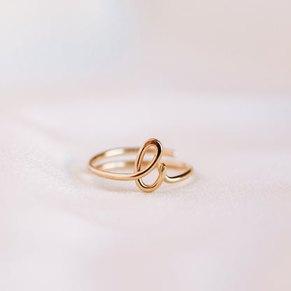 Lowercase Cursive Letter A Ring