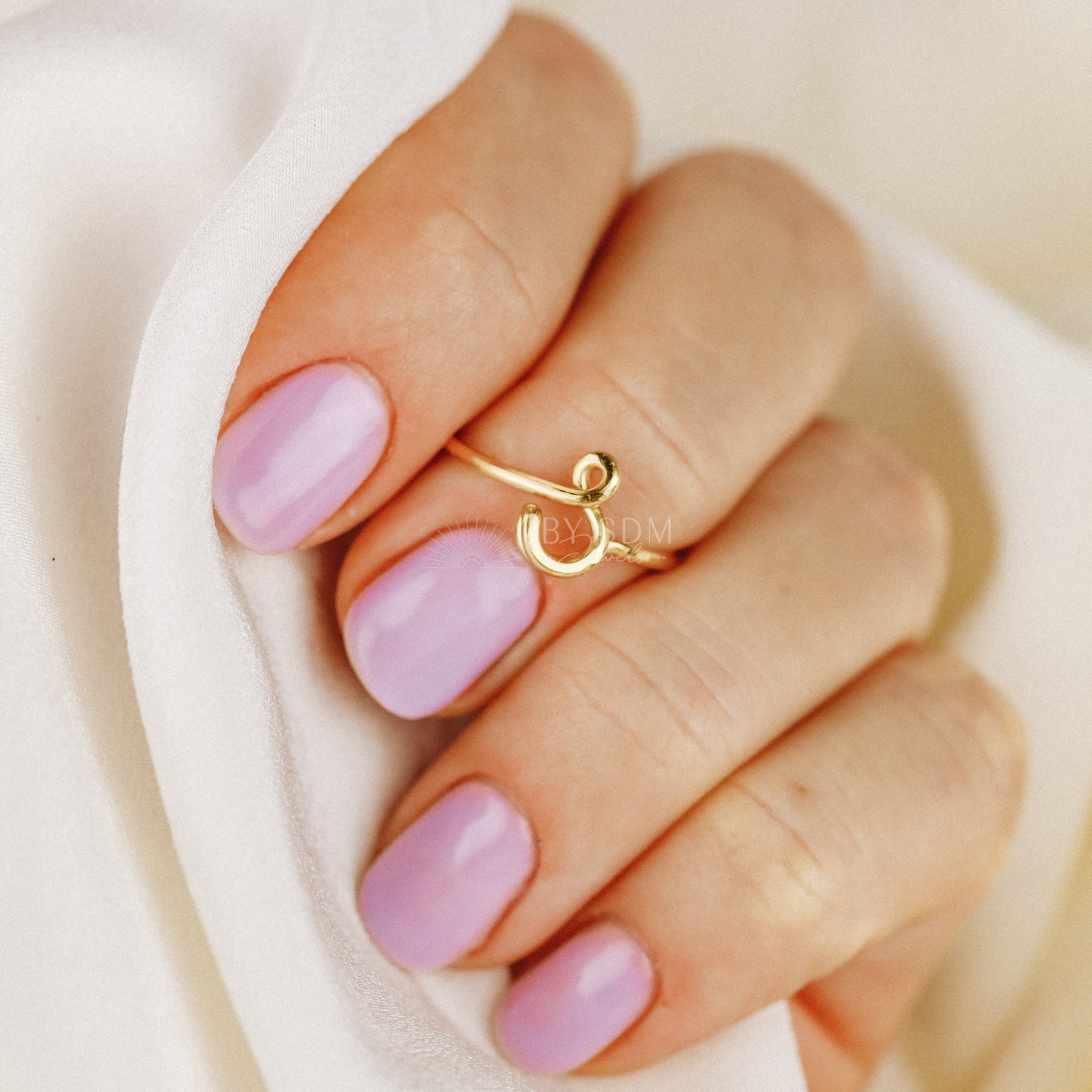 Dainty Initial S Ring • Gold Letter Ring • Personalized Initial Ring • Initial Name Ring • Adjustable Initial Ring • BYSDMJEWELS