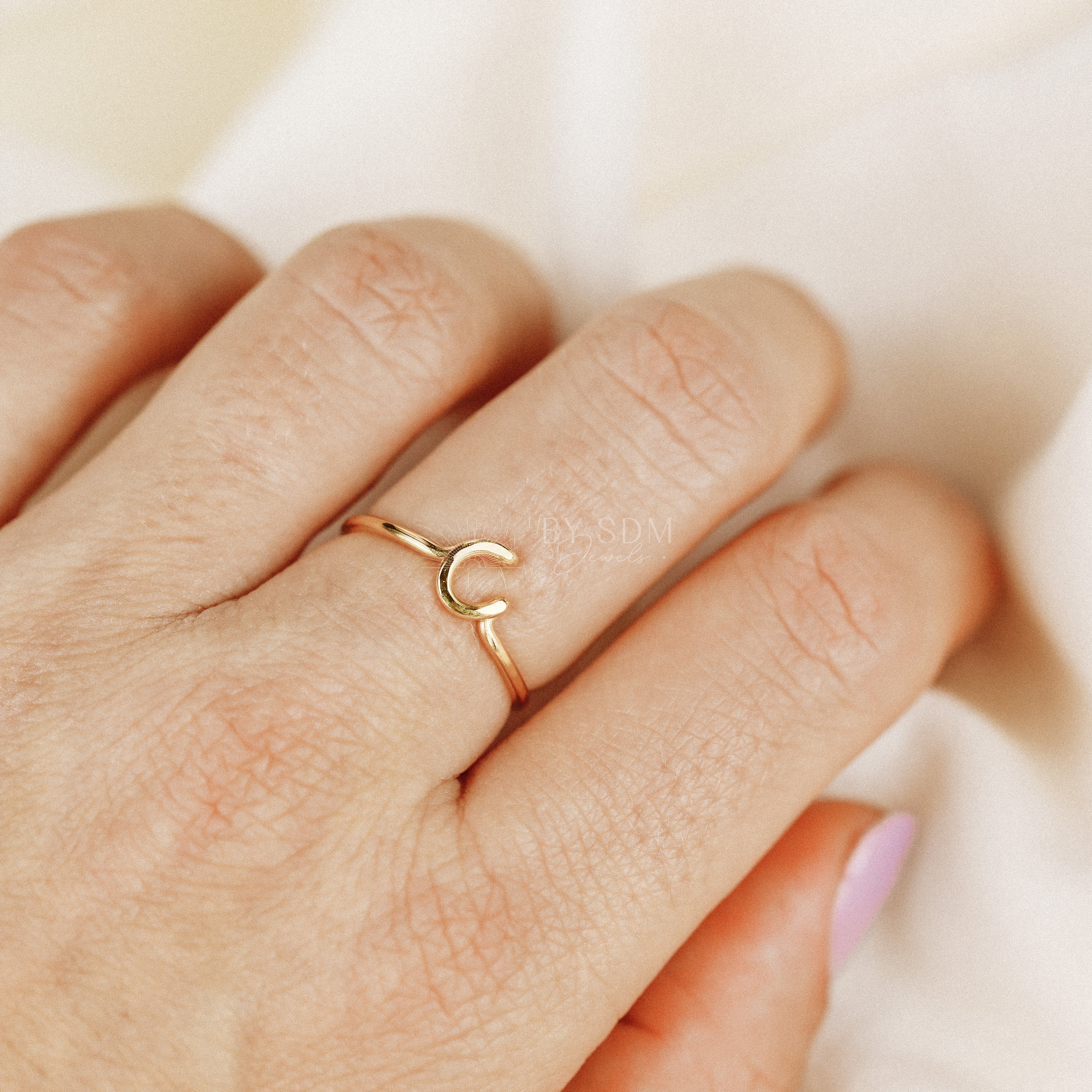 Dainty sale initial ring