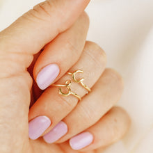 Load image into Gallery viewer, Dainty Initial S Ring • Gold Letter Ring • Personalized Initial Ring • Initial Name Ring • Adjustable Initial Ring • BYSDMJEWELS
