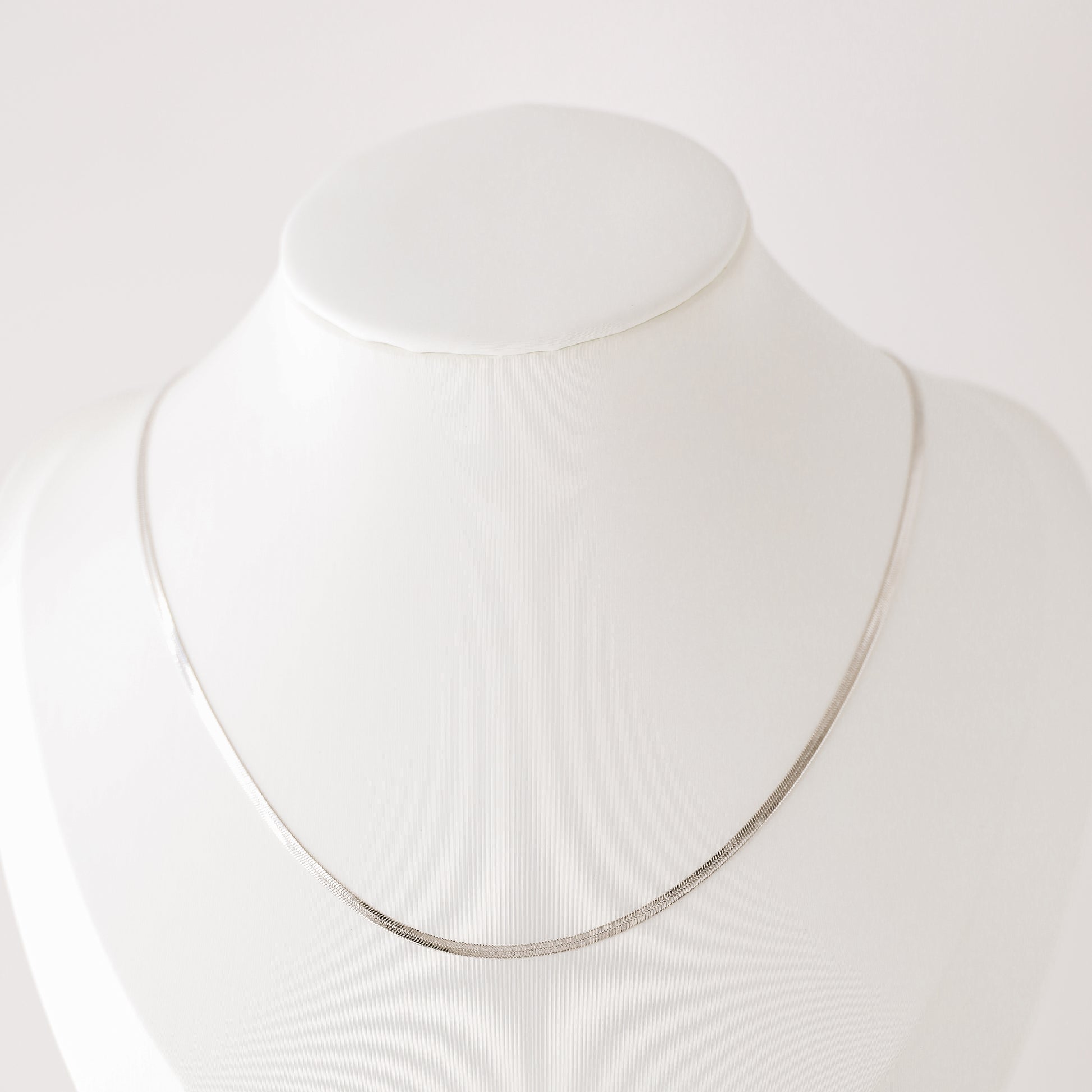 Herringbone Snake Necklace in Stainless Steel, A Must Have Layering Necklace
