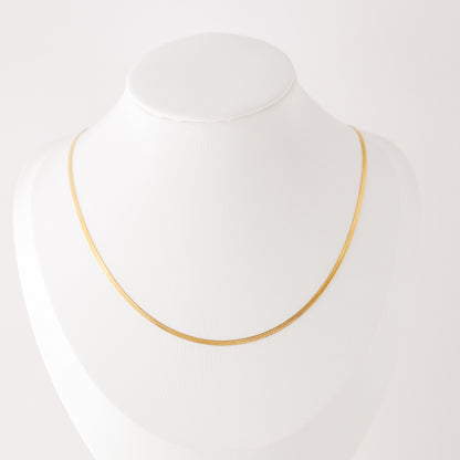 Herringbone Snake Necklace in Stainless Steel, A Must Have Layering Necklace
