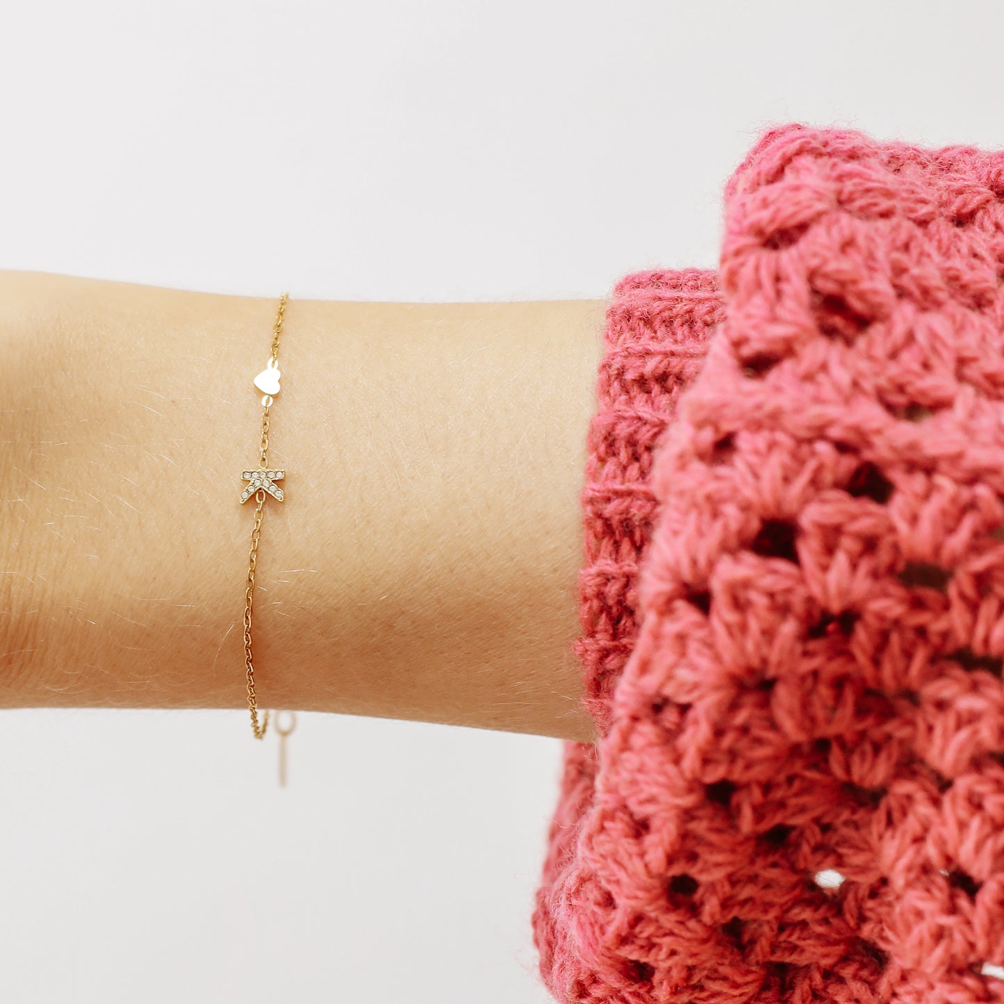 Custom Initial Bracelet: Stainless Steel Letter Charm Bracelet