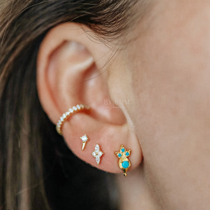 CZ Stone Ear Cuff • No Piercing is Needed • Gold, Silver, Rose Gold • BYSDMJEWELS