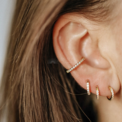 CZ Stone Ear Cuff • No Piercing is Needed • Gold, Silver, Rose Gold • BYSDMJEWELS