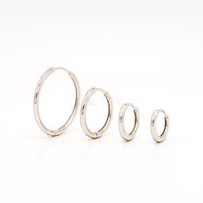 925 Sterling Silver Hoop Earrings Rounded Huggie Conch Cartilage Earrings Chunky Thick Hoop Earrings in Sizes 22 mm 18 mm 16 mm 11 mm 9 mm