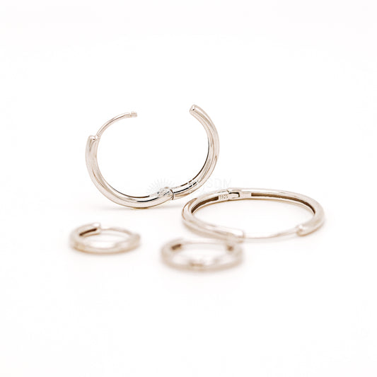 925 Sterling Silver Hoop Earrings Rounded Huggie Conch Cartilage Earrings Chunky Thick Hoop Earrings in Sizes 22 mm 18 mm 16 mm 11 mm 9 mm