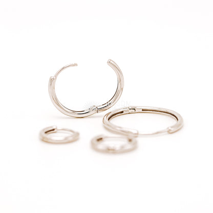 925 Sterling Silver Hoop Earrings Rounded Huggie Conch Cartilage Earrings Chunky Thick Hoop Earrings in Sizes 22 mm 18 mm 16 mm 11 mm 9 mm