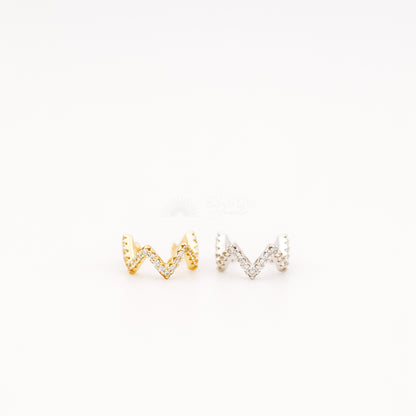 Wave CZ Ear Cuff • No Piercing is Needed • Gold • Silver