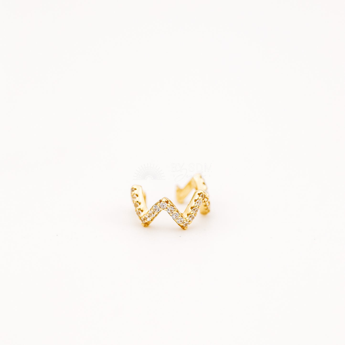 Wave CZ Ear Cuff • No Piercing is Needed • Gold • Silver