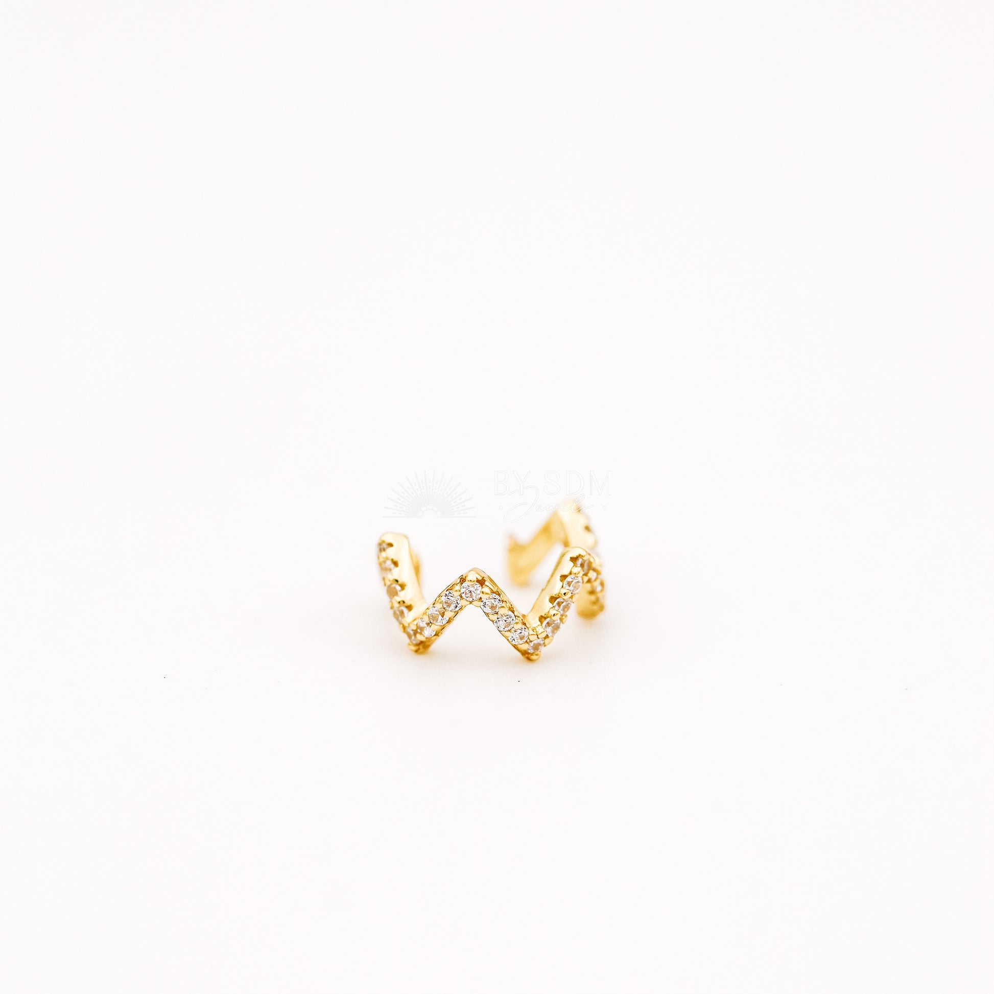 Wave CZ Ear Cuff • No Piercing is Needed • Gold • Silver