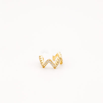 Wave CZ Ear Cuff • No Piercing is Needed • Gold • Silver