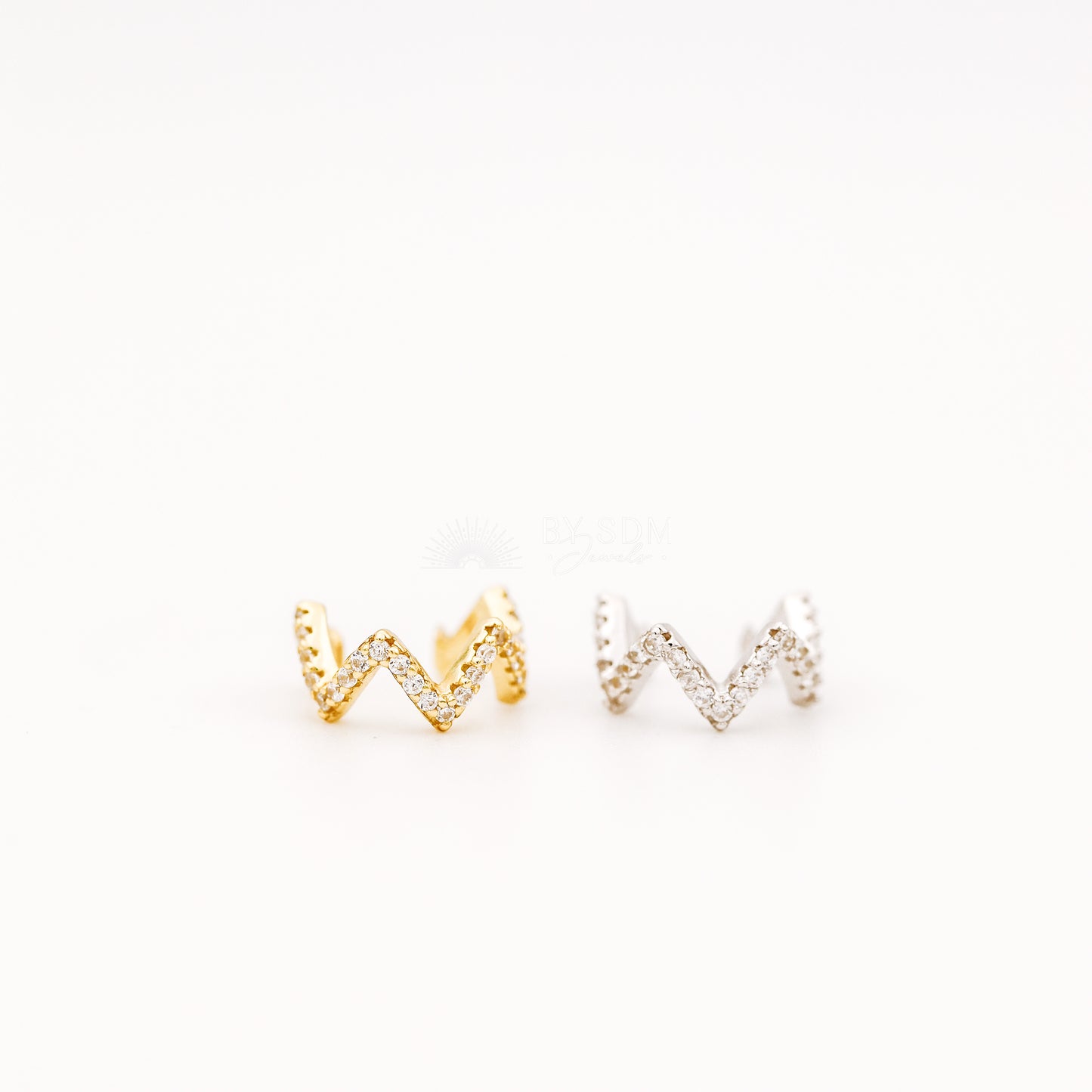 Wave CZ Ear Cuff • No Piercing is Needed • Gold • Silver
