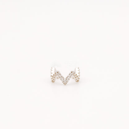 Wave CZ Ear Cuff • No Piercing is Needed • Gold • Silver