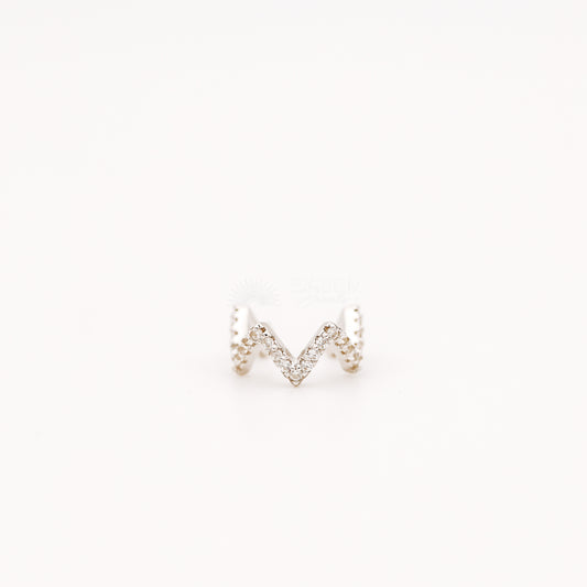Wave CZ Ear Cuff • No Piercing is Needed • Gold • Silver