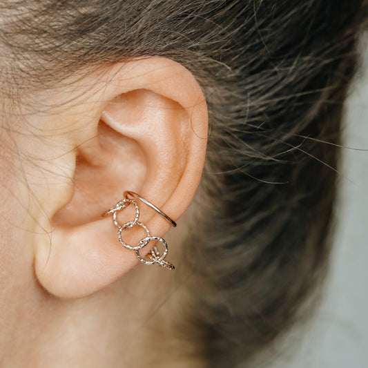 Chain Ear Cuff, Conch Cuff, Earring No Piercing is Needed, Unisex, Gold, Silver, Rose Gold