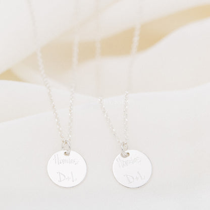 Personalized Necklace Disc Necklace Engraved Custom Name Coin Necklace Gift for Her Best Friends Gift Gift For Mom Disc Necklace Name Jewels