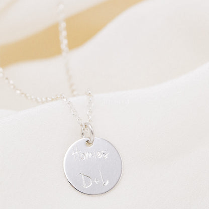 Personalized Necklace Disc Necklace Engraved Custom Name Coin Necklace Gift for Her Best Friends Gift Gift For Mom Disc Necklace Name Jewels