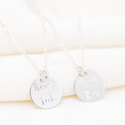 Personalized Necklace Disc Necklace Engraved Custom Name Coin Necklace Gift for Her Best Friends Gift Gift For Mom Disc Necklace Name Jewels