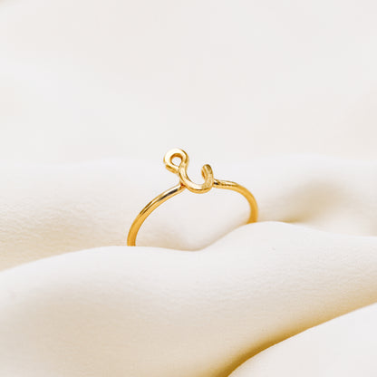 Gold Letter I Ring • Personalized Adjustable Ring • Letter Initial Rings • BYSDMJEWELS