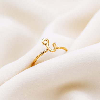 Gold Letter I Ring • Personalized Adjustable Ring • Letter Initial Rings • BYSDMJEWELS