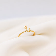 Load image into Gallery viewer, Gold Letter I Ring • Personalized Adjustable Ring • Letter Initial Rings • BYSDMJEWELS
