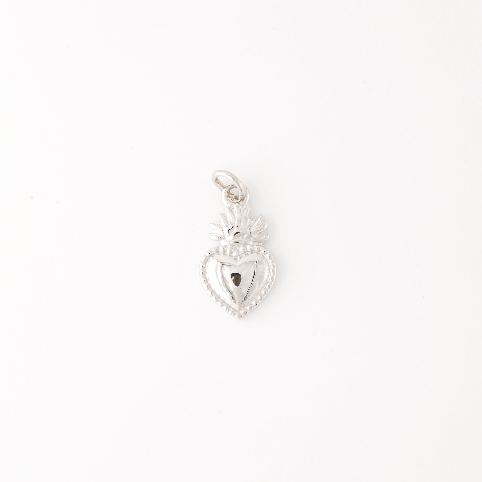 Flaming Sacred Heart Charm • BYSDMJEWELS