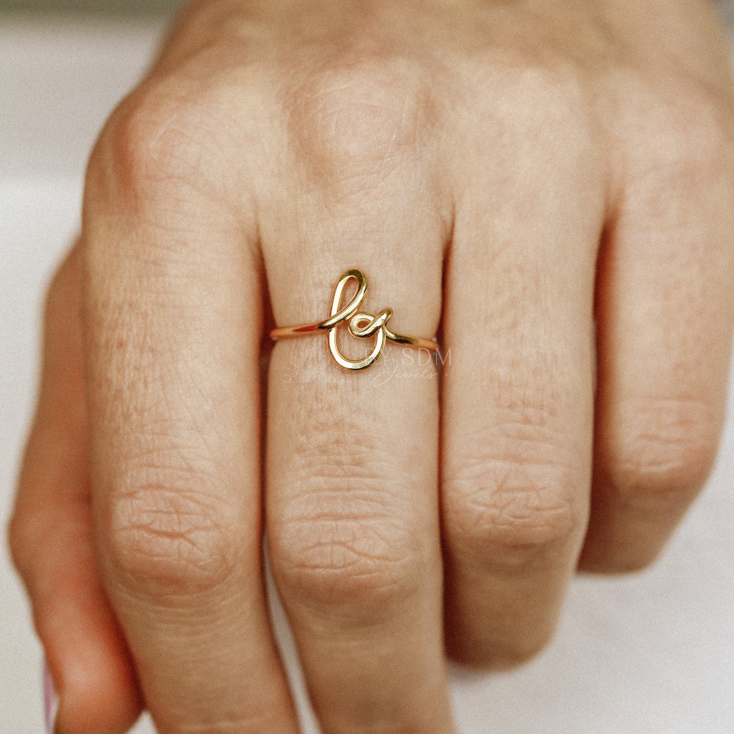 Dainty Initial B Ring • Gold Letter B Ring • Personalized Ring • Initial Name Ring • Adjustable Initial Ring • Bridesmaid Gift • BYSDMJEWELS