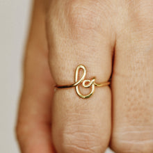 Load image into Gallery viewer, Dainty Initial B Ring • Gold Letter B Ring • Personalized Ring • Initial Name Ring • Adjustable Initial Ring • Bridesmaid Gift • BYSDMJEWELS
