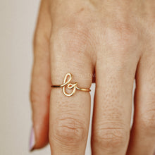 Load image into Gallery viewer, Dainty Initial B Ring • Gold Letter B Ring • Personalized Ring • Initial Name Ring • Adjustable Initial Ring • Bridesmaid Gift • BYSDMJEWELS

