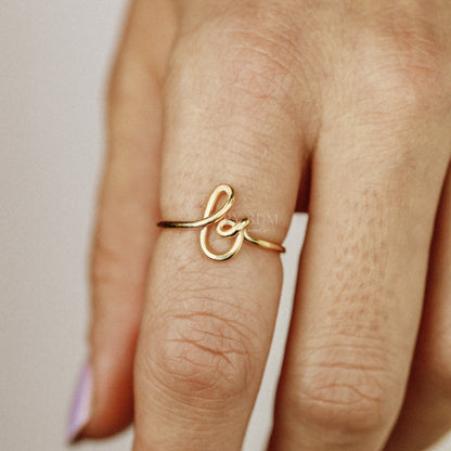 Dainty Initial B Ring • Gold Letter B Ring • Personalized Ring • Initial Name Ring • Adjustable Initial Ring • Bridesmaid Gift • BYSDMJEWELS