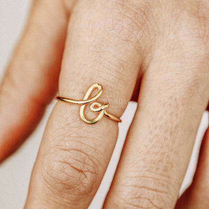 Dainty Initial B Ring • Gold Letter B Ring • Personalized Ring • Initial Name Ring • Adjustable Initial Ring • Bridesmaid Gift • BYSDMJEWELS