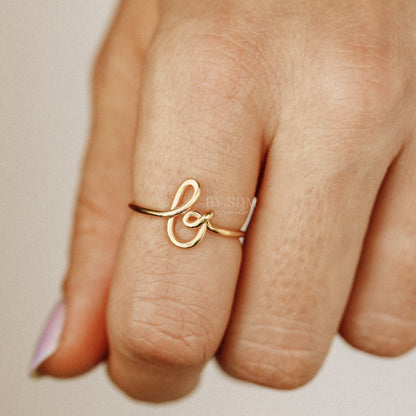 Dainty Initial B Ring • Gold Letter B Ring • Personalized Ring • Initial Name Ring • Adjustable Initial Ring • Bridesmaid Gift • BYSDMJEWELS