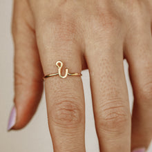 Load image into Gallery viewer, Gold Letter I Ring • Personalized Adjustable Ring • Letter Initial Rings • BYSDMJEWELS
