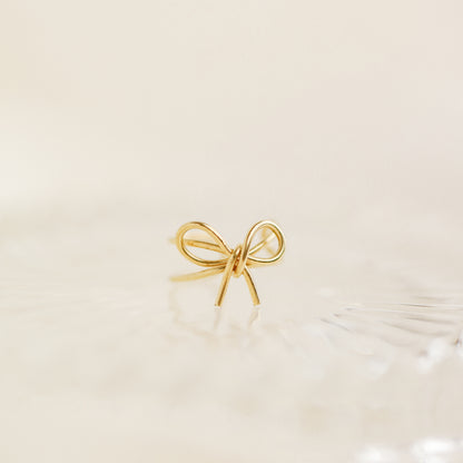 Dainty Bow Ear Cuff Earring, No Piercing Required, Black Bow Knot Ear Cuff